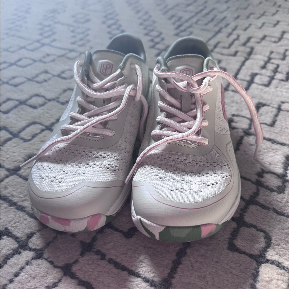 Born Primitive Savage 1-White and Pink Athletic Sneakers with Mint Accents - Picture 3 of 3